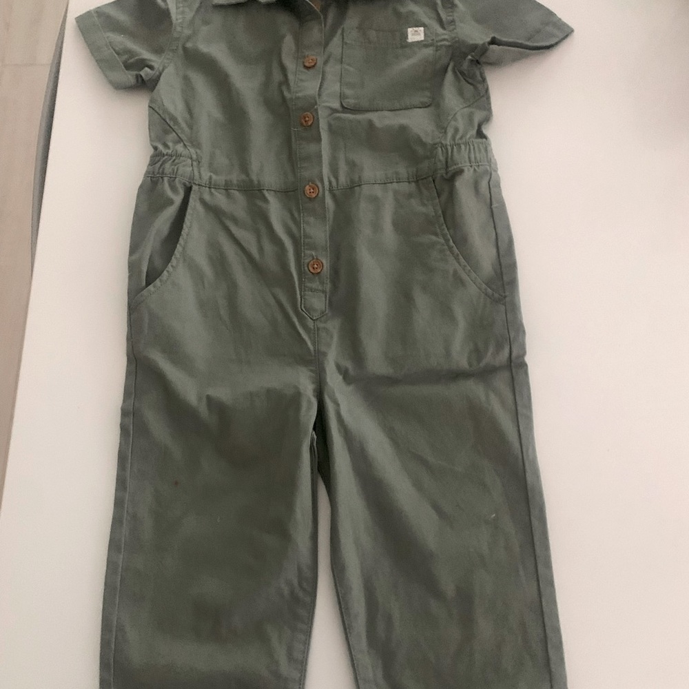 Girls 5T green cotton romper